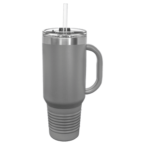 40oz. Custom Engraved Tumbler w/Clear Lid/Straw