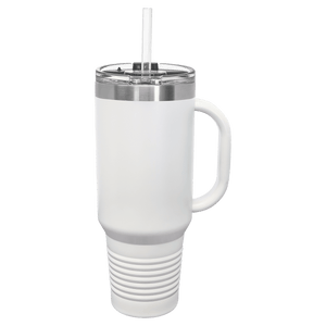 40oz. Custom Engraved Tumbler w/Clear Lid/Straw