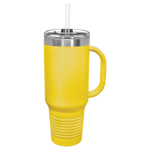 40oz. Custom Engraved Tumbler w/Clear Lid/Straw
