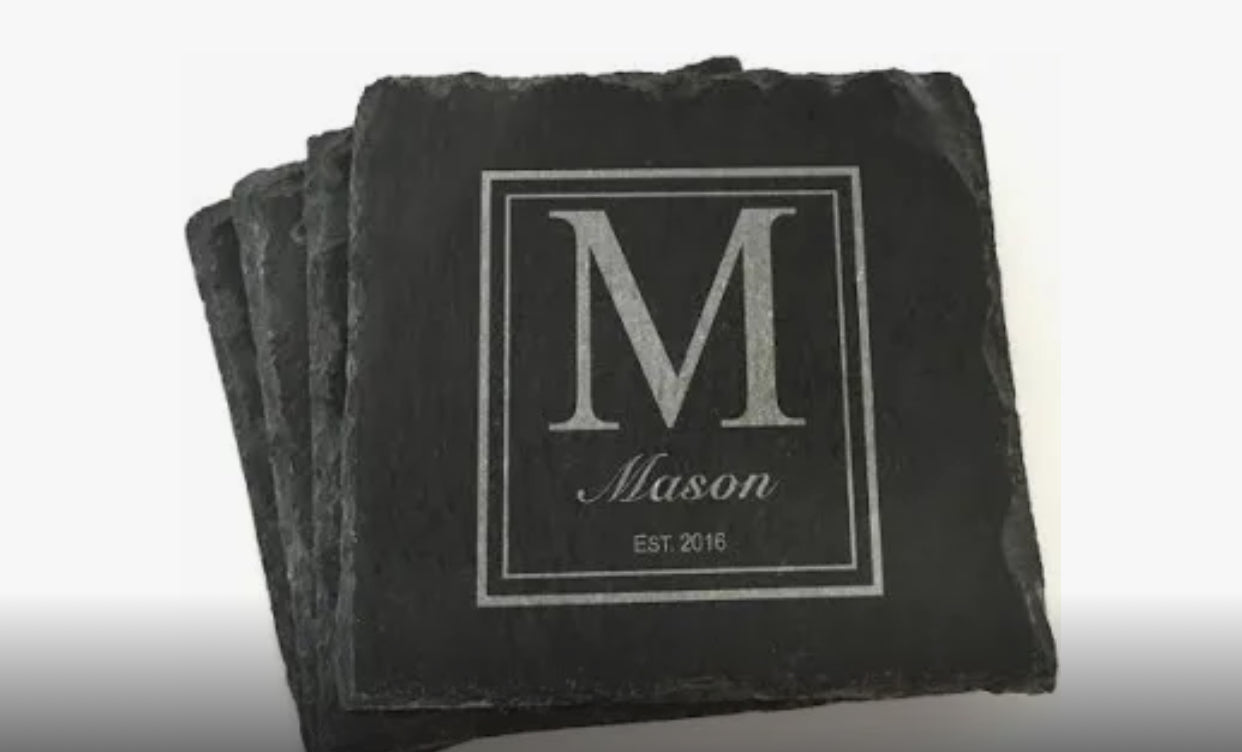 4" Customizable Slate Coasters