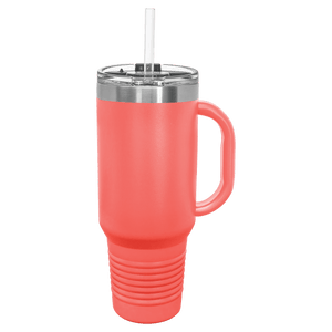 40oz. Custom Engraved Tumbler w/Clear Lid/Straw