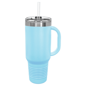 40oz. Custom Engraved Tumbler w/Clear Lid/Straw